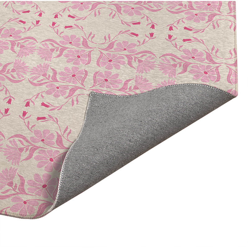 Tapis à linge Groovy Flowers, Rectangle 4pi x 6 pi, Rose