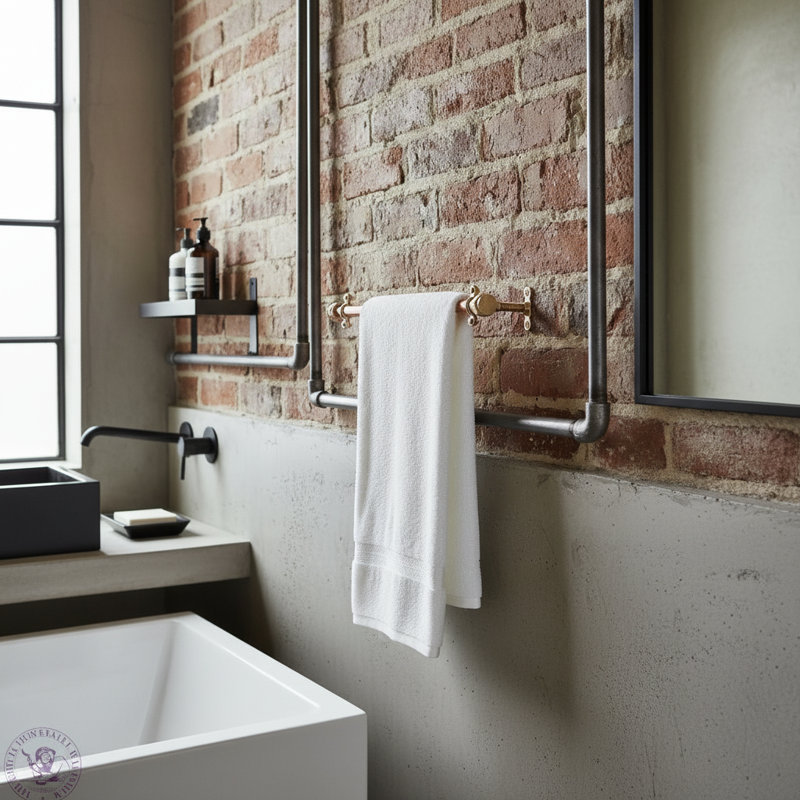 QuirkHub Indynut Wall Mounted Towel Rail, 4.6cm H x 110cm W x 5cm D