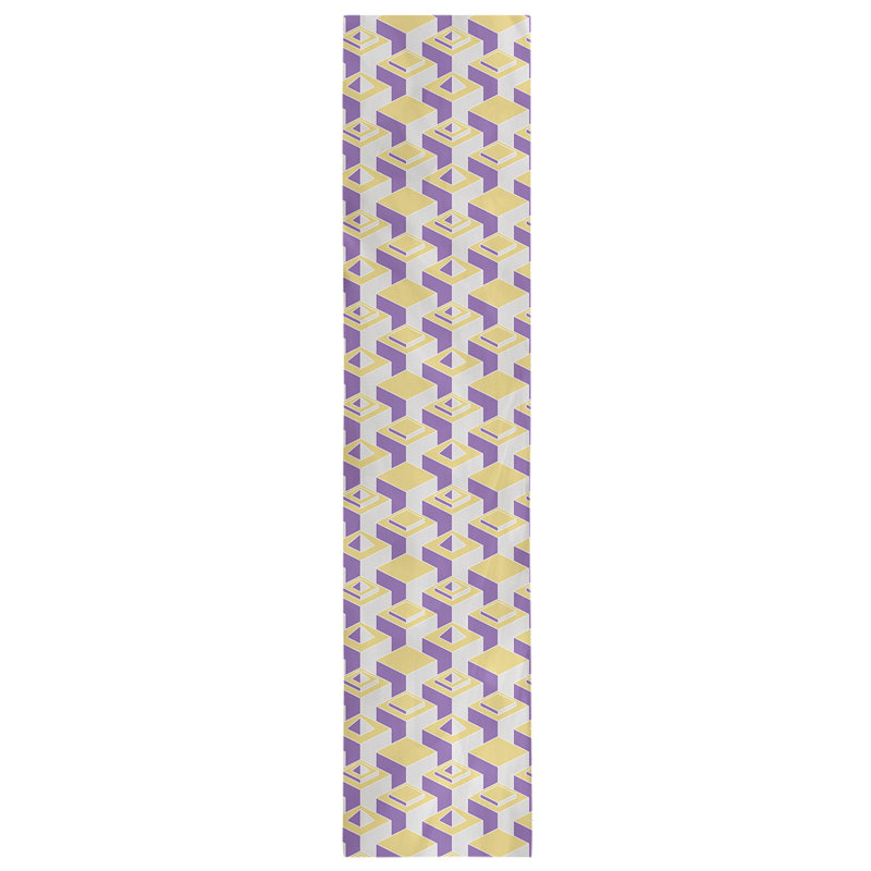Chemin de table Classic Skyscrapers, 16 po x 72 po, Jaune / Mauve