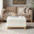 Elan Modern 30.25"W Rectangular Chenille Storage Ottoman with Reversible Flip-Top Coffee Table Tray-919886961
