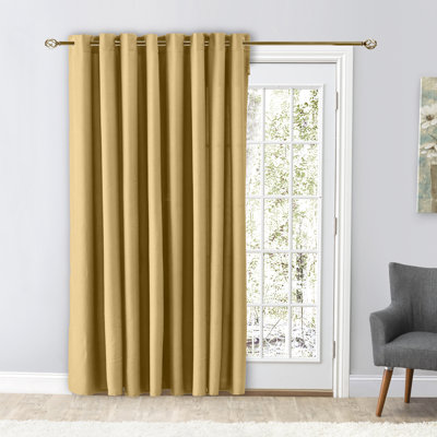 Lakeland Classic Solid Semi-Sheer Grommet Double-Wide Single Patio Panel in Bold Colors