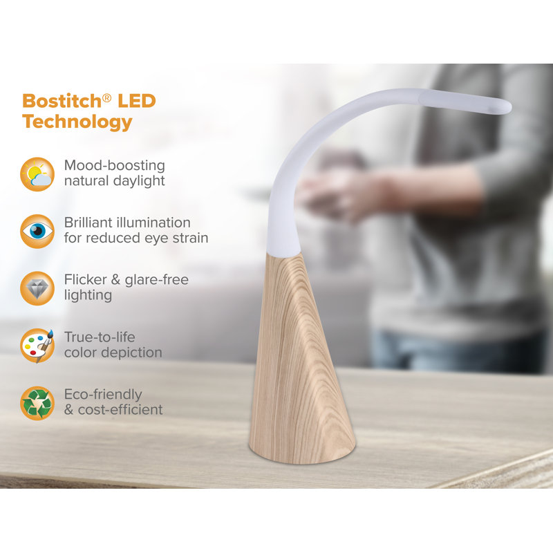 Lampe de bureau blanche 12,2 po USB