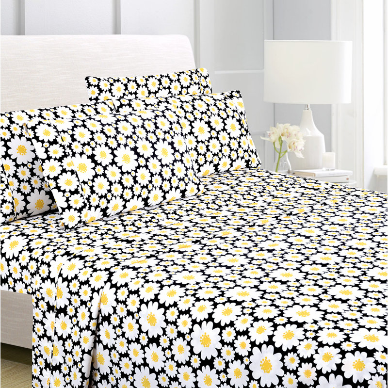 Microfiber Floral Sheet Set, Full