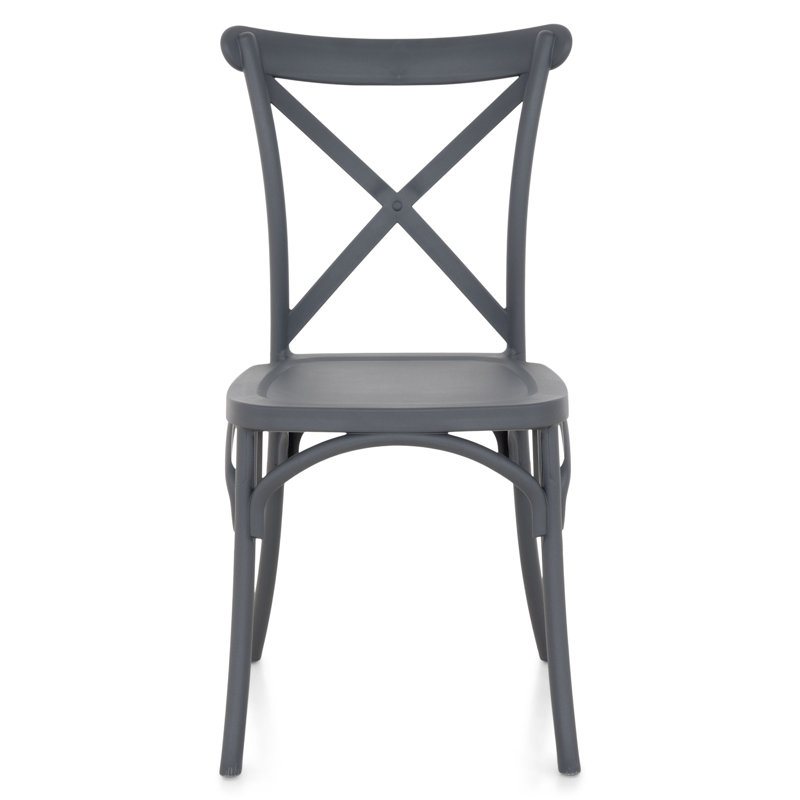Strawn 42cm H Cross Back Side Chair, Anthracite