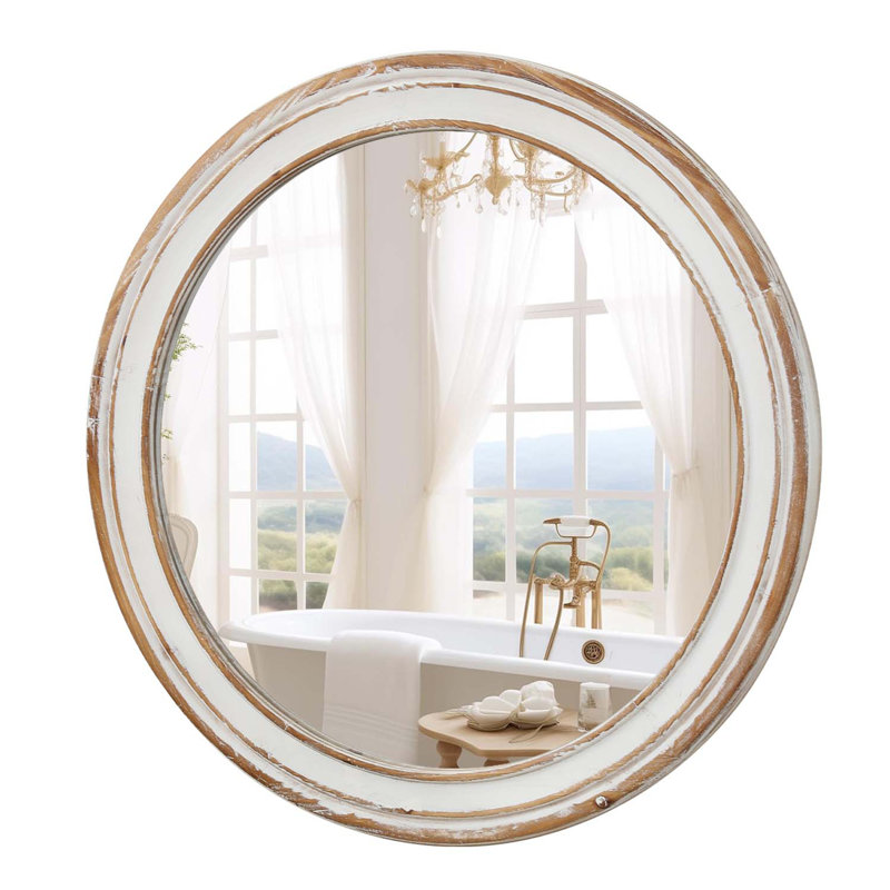 Miroir mural rond pour meuble-lavabo, 35,43 po x 35,43 po