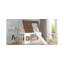 Lit superposé simple en bois avec toit, échelle et glissade, blanc et brun