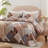 3-Piece King Size Quilt Set - Lightweight Microfiber Bedspread & 2 Pillow Shams, Brown Patchwork Floral Pattern, Oversized 98x106 Inches, All-Season Bed Cover-122724117-122724118