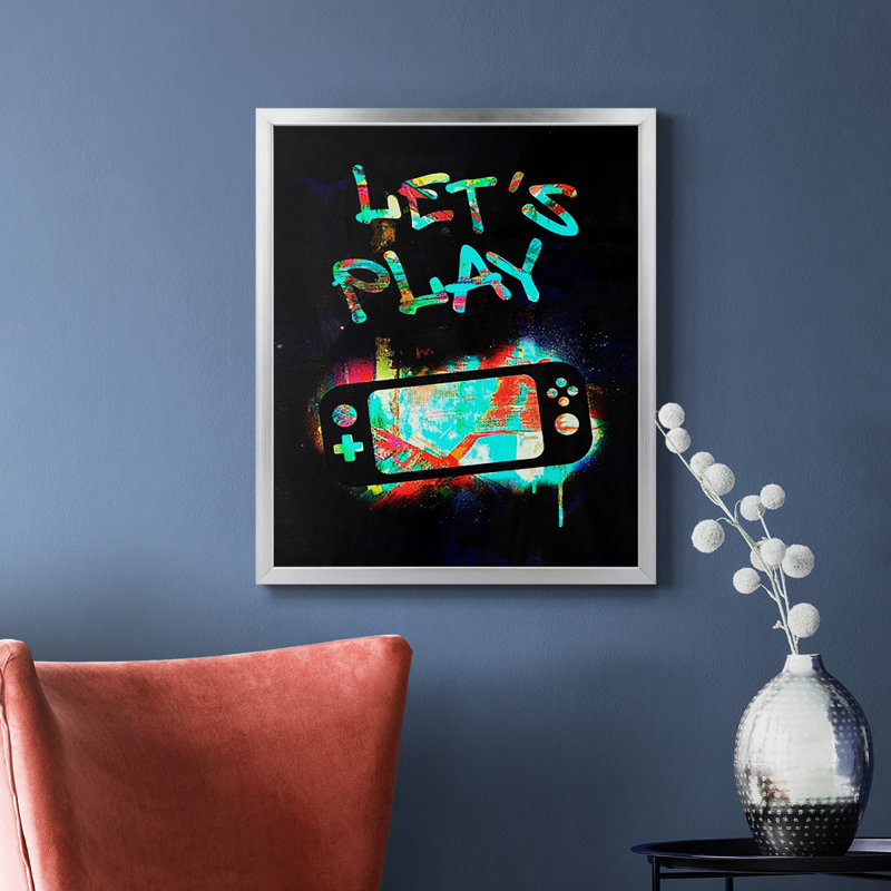 Toile encadrée de qualité supérieure Gamer Tag III - prête à être accrochée, Argent, H 24 po x l 20 po