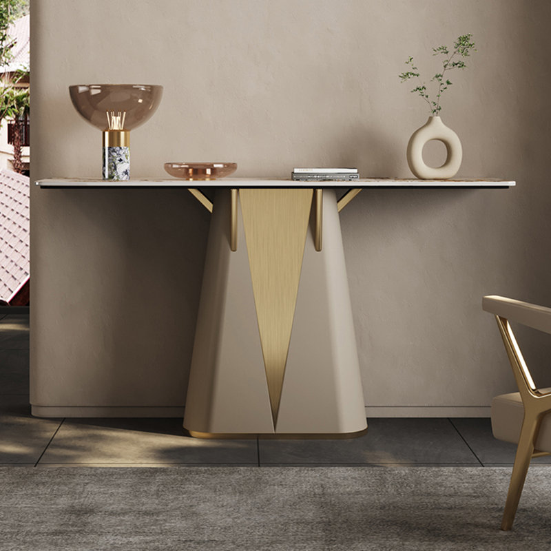 Console de style français en pierre frittée., H 33,4 po x l 59 po x P 13,7 po