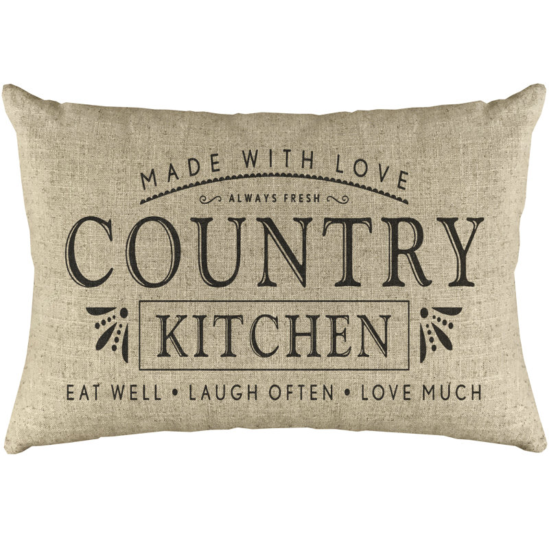  Country Kitchen Linen Lumbar Pillow