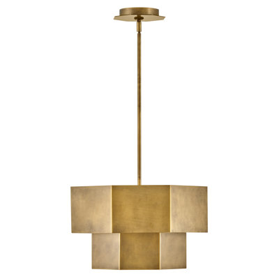 Facet Five-Light Convertible Hexagonal Two-Tier Pendant