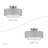 3 Light Brushed Nickel Large Semi-Flush With Hand Crafted Urban Gray And White Fabric Hardback Shades