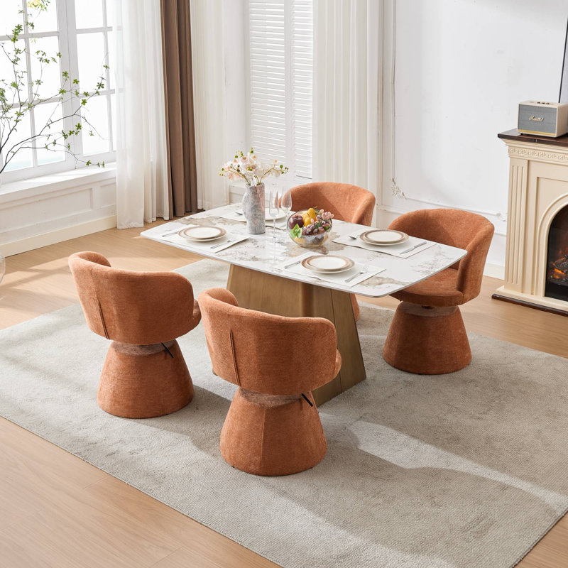 Ensemble de 2 tabourets de bar pivotants à 360 ° à hauteur réglable, chaise de salle à manger rembourrée en chenille moderne
