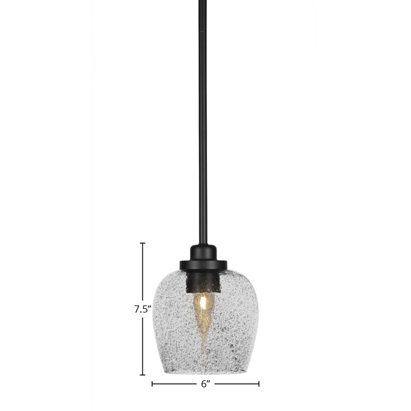 Mini-luminaire suspendu 1 lumière Odyssey, Noir, Noir mat