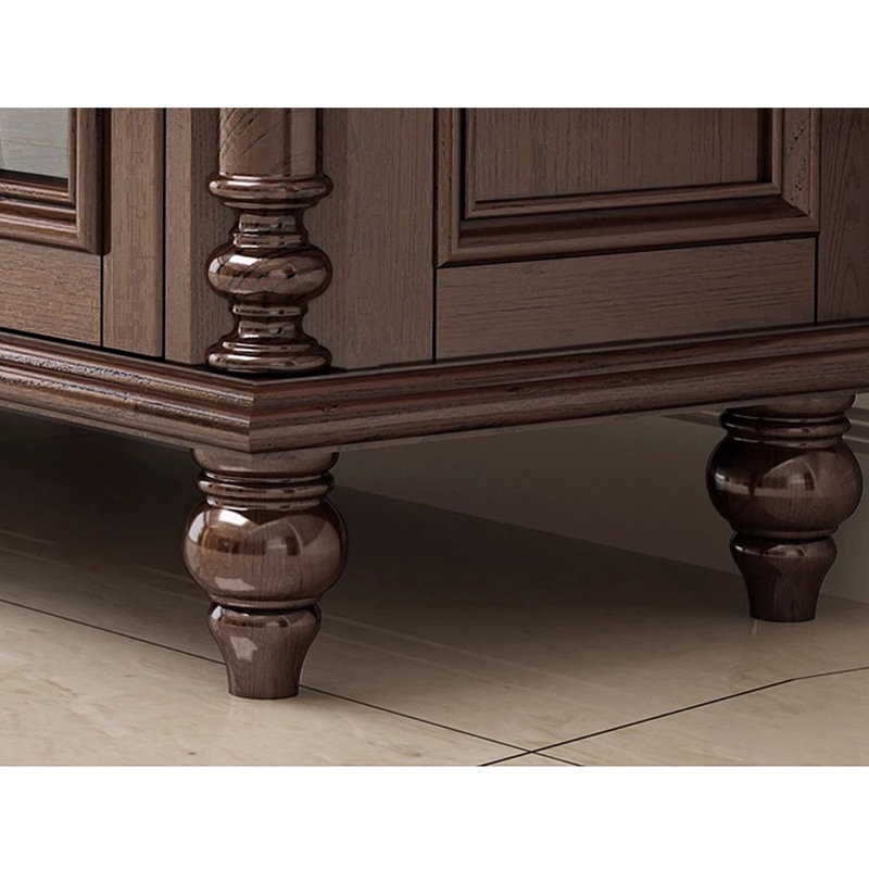 Meuble télé en bois massif de style champêtre, 78.74"