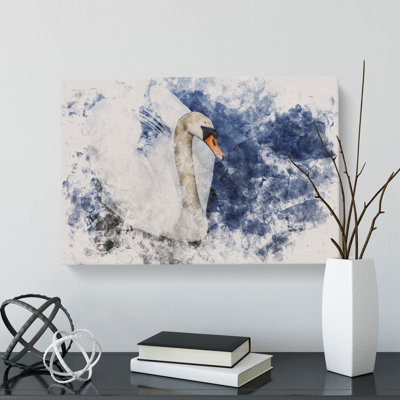 White Swan Vol.2 Watercolour - Wrapped Canvas