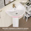 Lavabo de salle de bain piédestal moderne en U blanc avec trop-plein