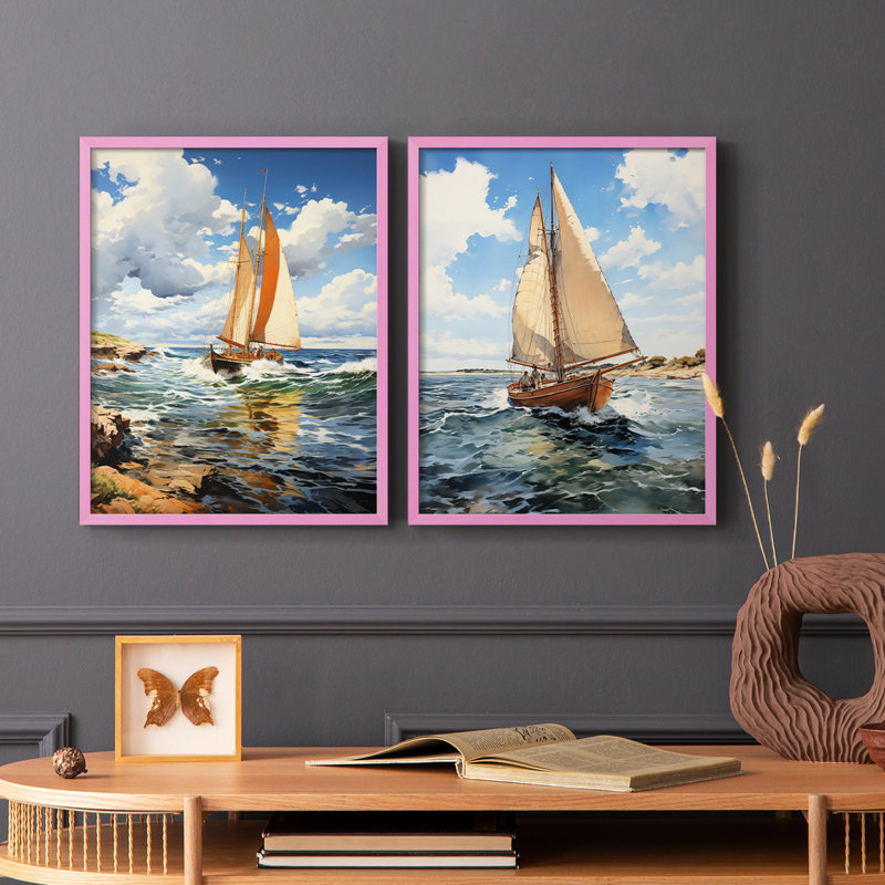 NAUTICAL Series CCCCXVII - Reproduction encadrée de qualité supérieure - prête à être accrochée - aucun clou requis - aucun clou requis