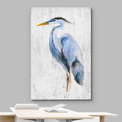 Crane Heron Bird " Pastel Blue Watercolor Heron Bird Nature Modern "