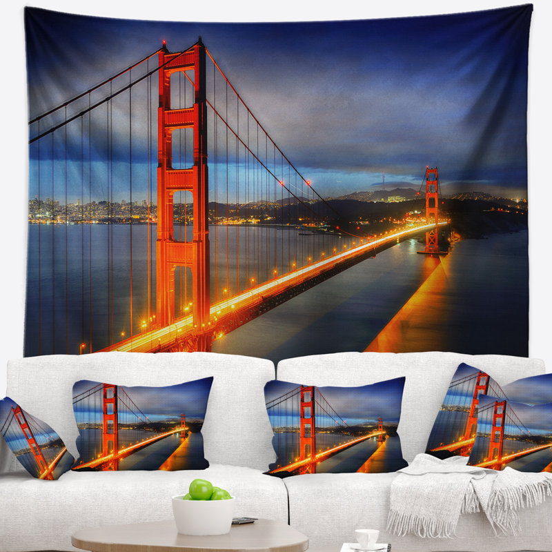 Photographie de paysage golden gate bridge tapisserie, H 32 po x l 39 po