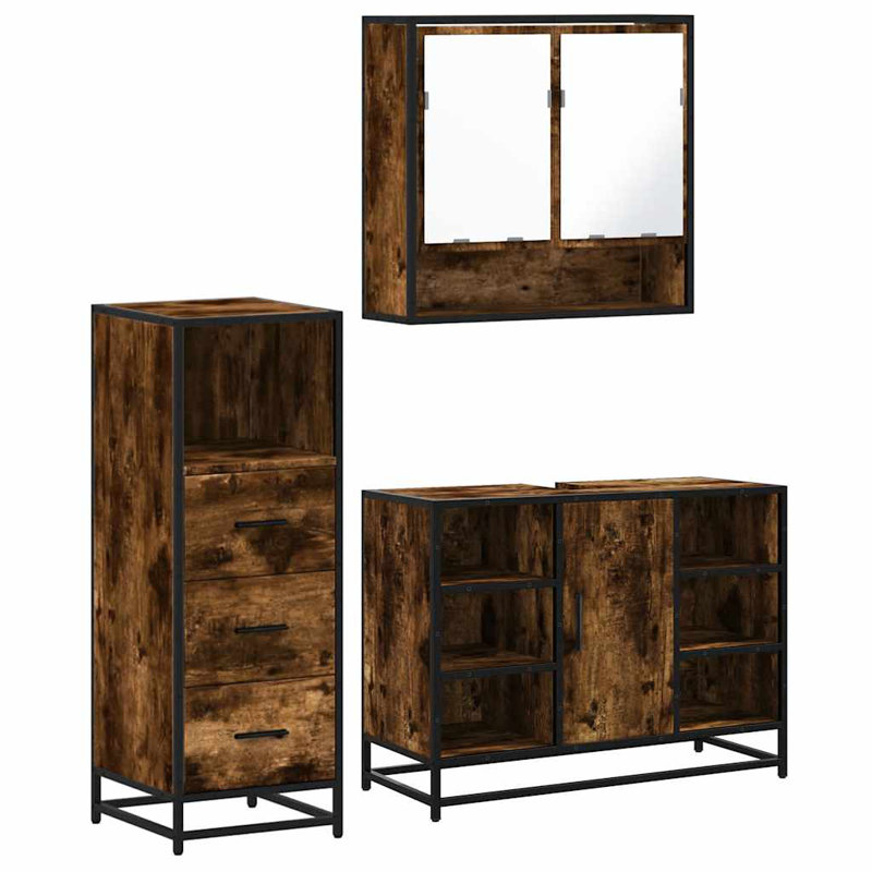 Allina Bathroom Furniture Suite, Rustric Brown