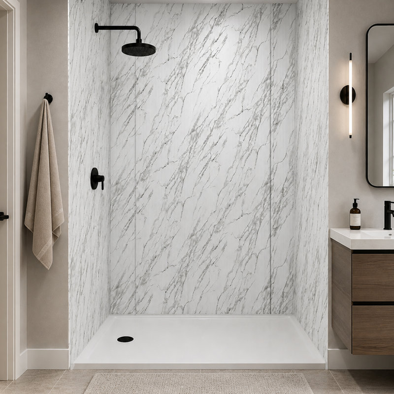 Rib 1 - MirroFlex - Panneaux muraux de baignoire et douche, Marble