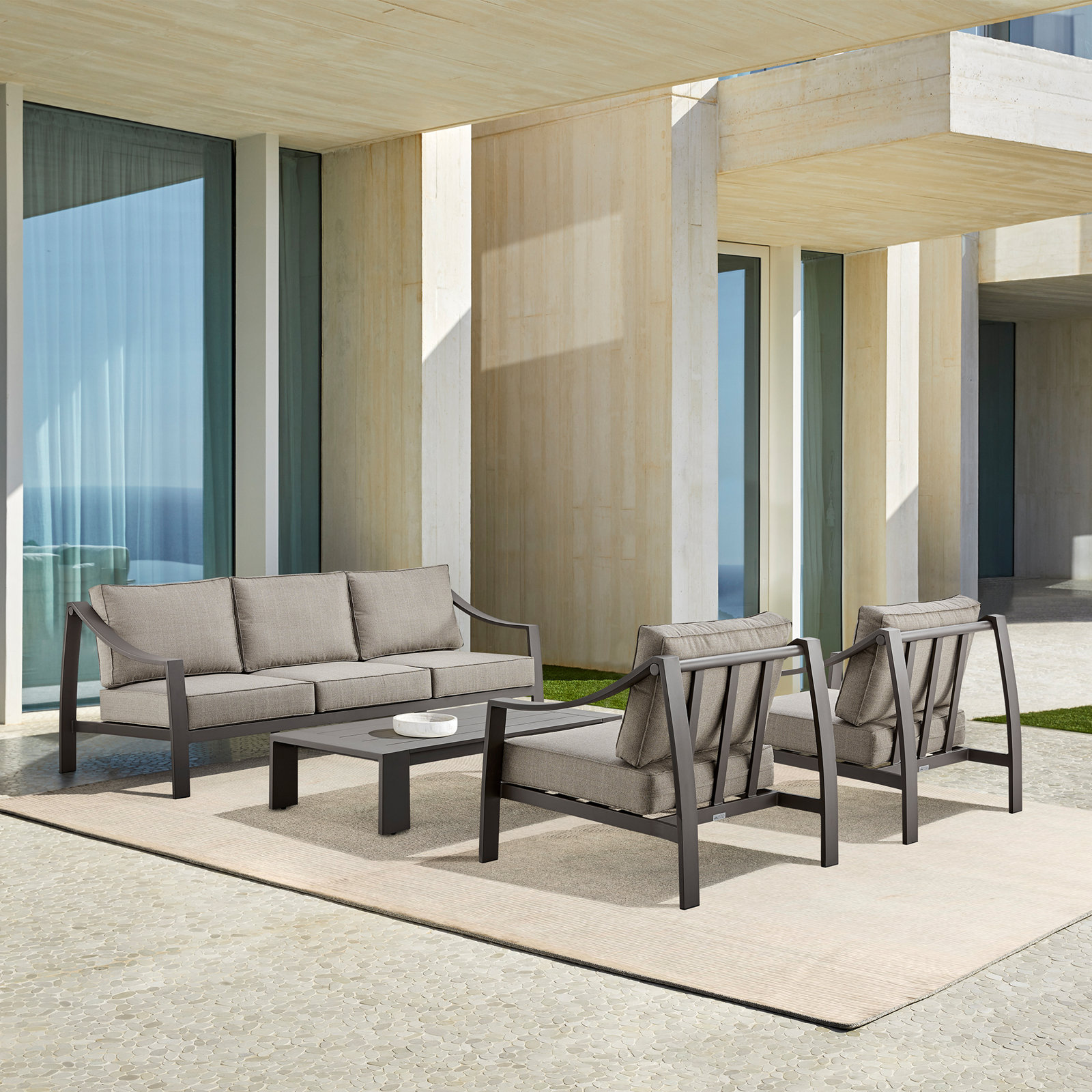 Harma 5 - Person Patio Seating Group, Brown