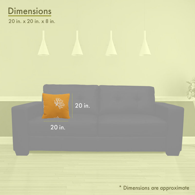 Reversible Throw Pillow, Yellow, 20" x 20"
