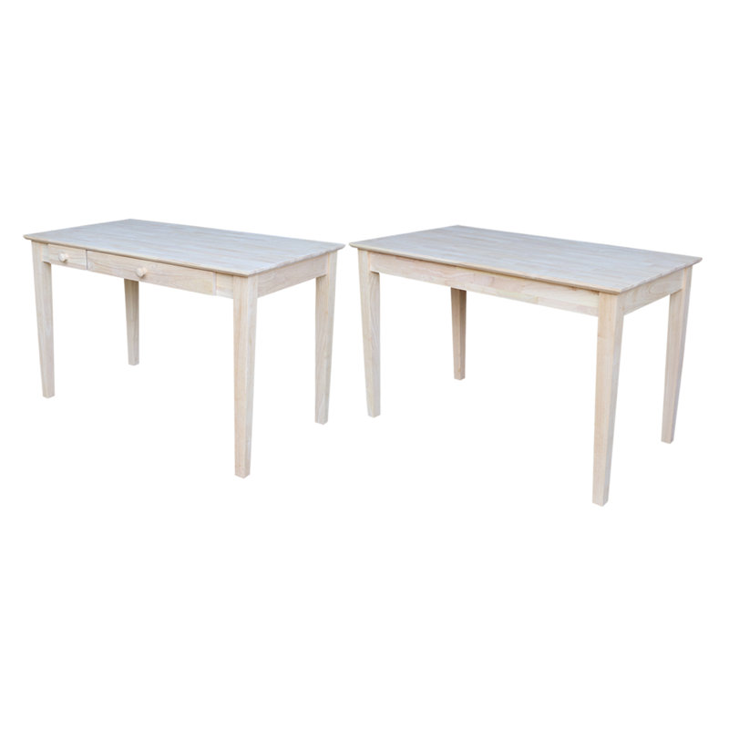 Solid Wood Writing Desk, Unfinished