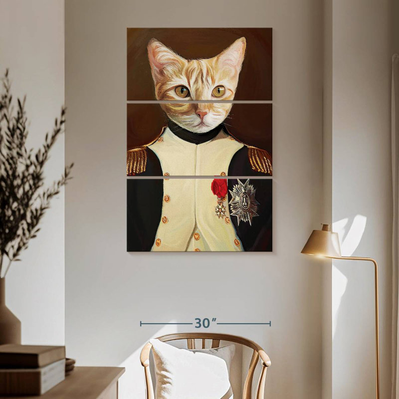 Ketti Portrait de chat Napoléon, H 65 po x l 42 po