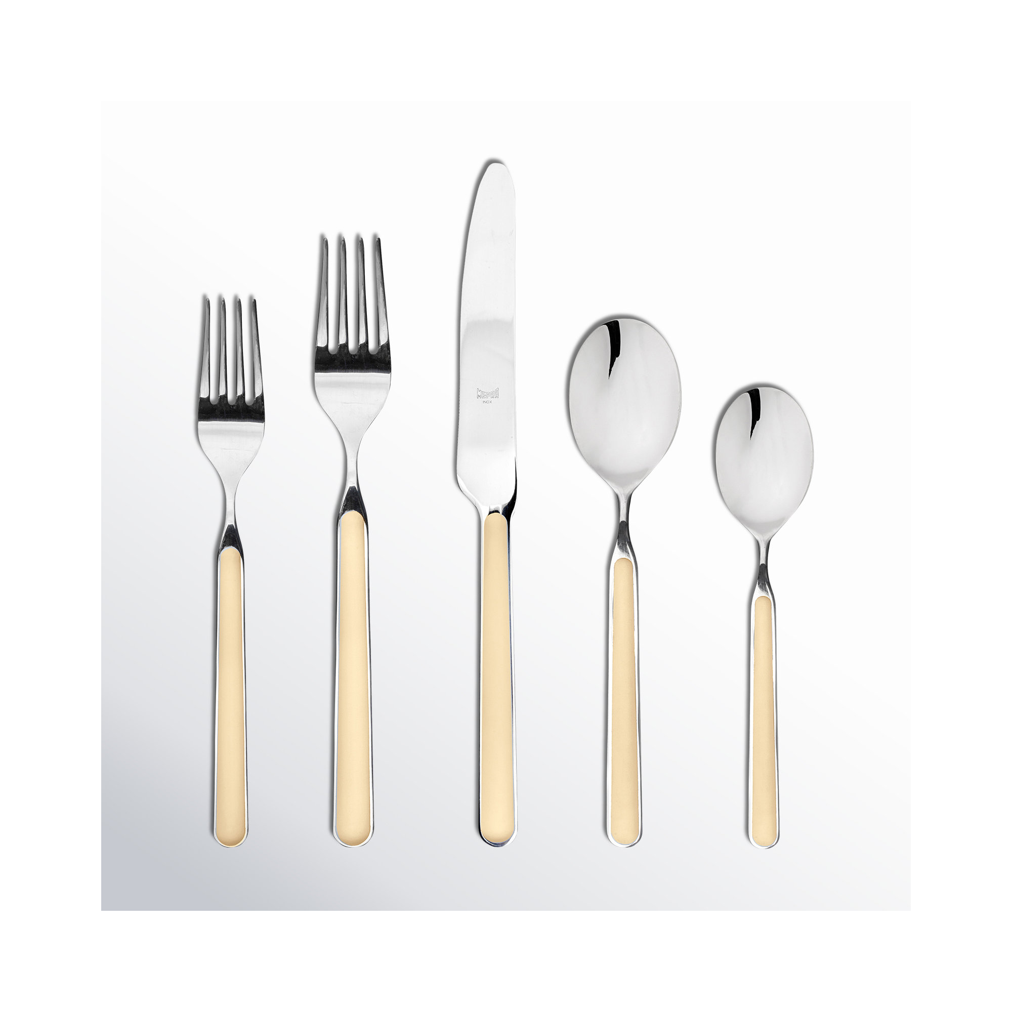 Fantasia Stainless Steel Flatware Set of 20 - Service for 4, Vanilla