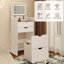 Ensemble de meuble-lavabo 3 en 1 avec miroir à DEL tricolore, tiroirs coulissants et tabouret de rangement caché, blanc-666533301