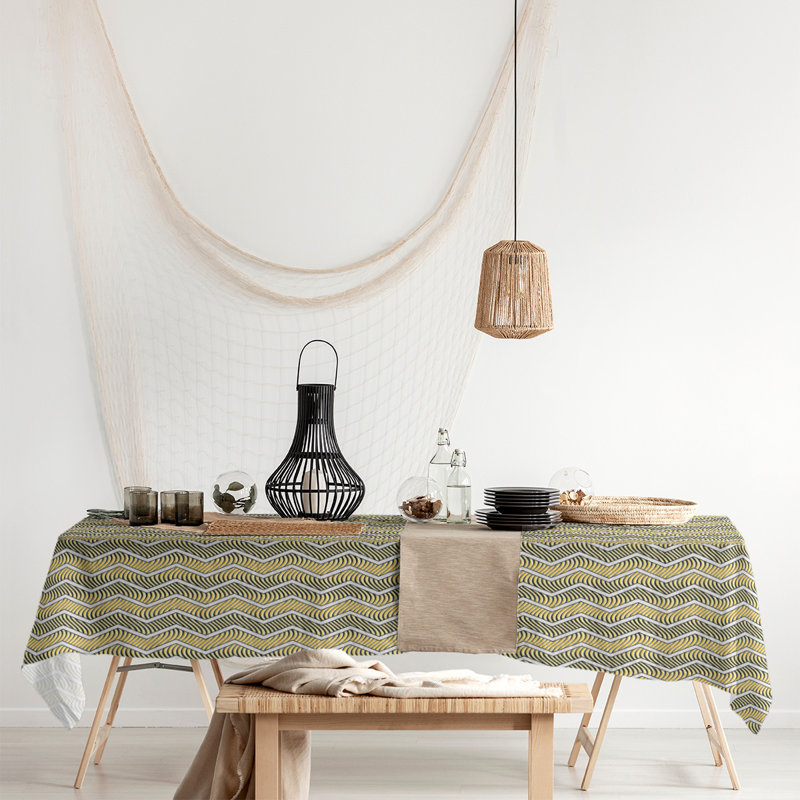 Nappe à chevrons ondulés Stephenie, Jaune