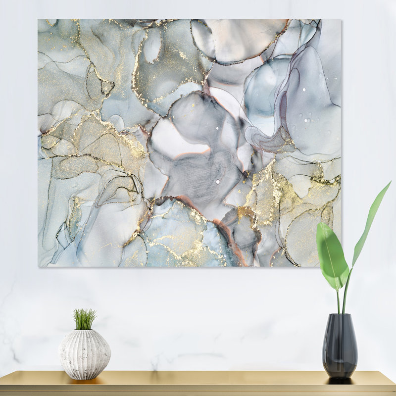 «Gray and Yellow Tender», impression sur toile, Toile tendue, H 24 po x l 32 po x P 1 po