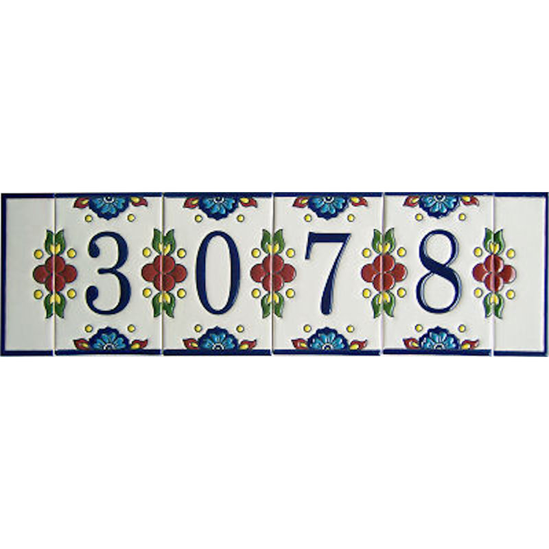 TalaMex mexicain Talavera Mission Tile House Number Seven