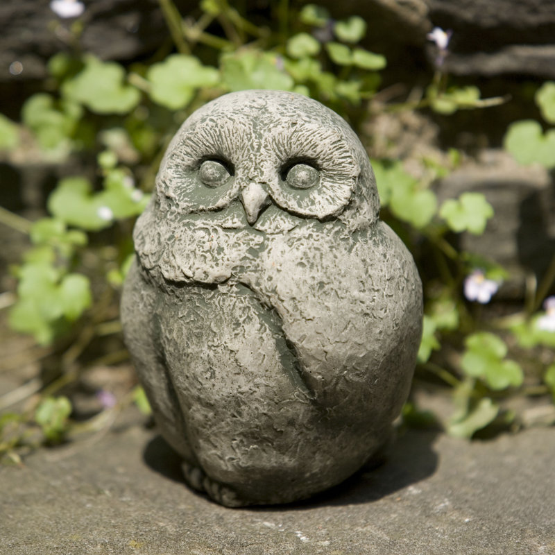 Baby Barn Owl Statue, Verde