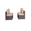 Ensemble de 2 chaises d'extérieur sans accoudoirs de 28 po de large avec coussins (ensemble de 2)