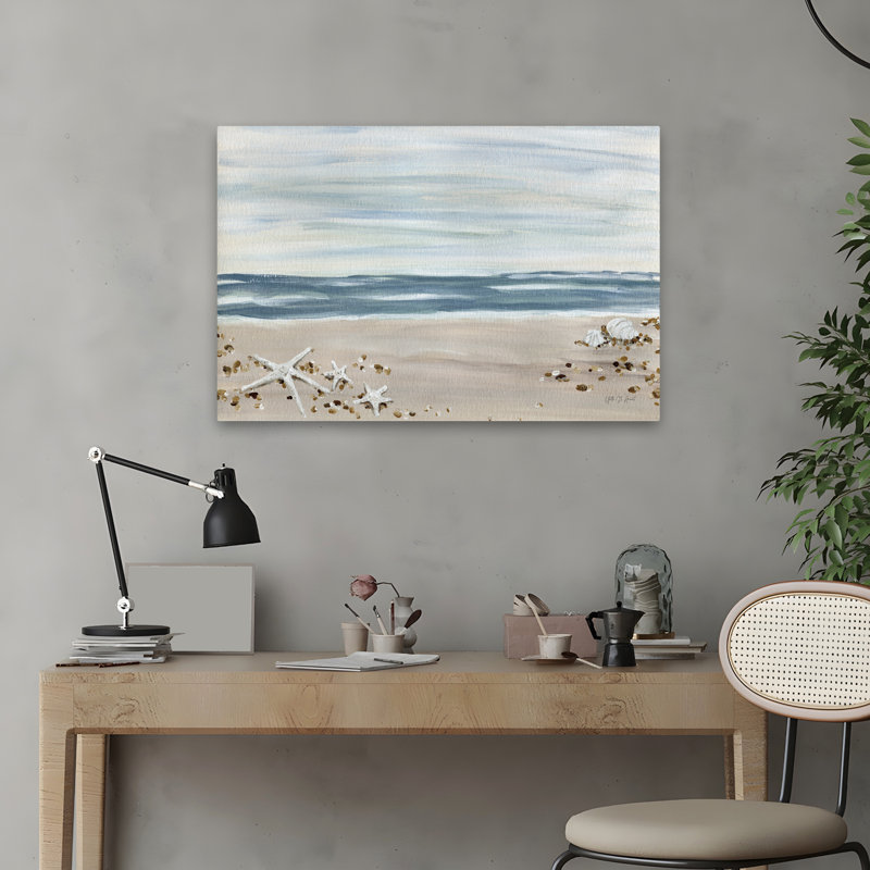 Coquillages au bord de la mer, H 24 po x l 16 po
