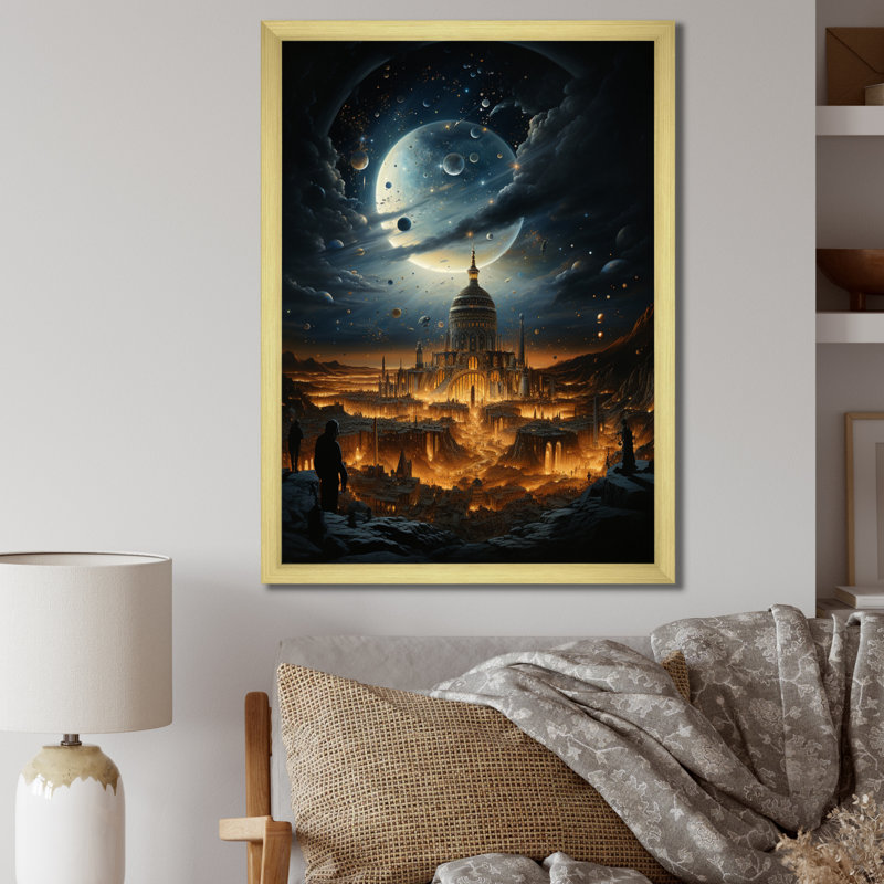 "Leshly", "Art de l'islam", "Impression sur toile", Encadrement doré, H 20 po x l 12 po x P 1 po