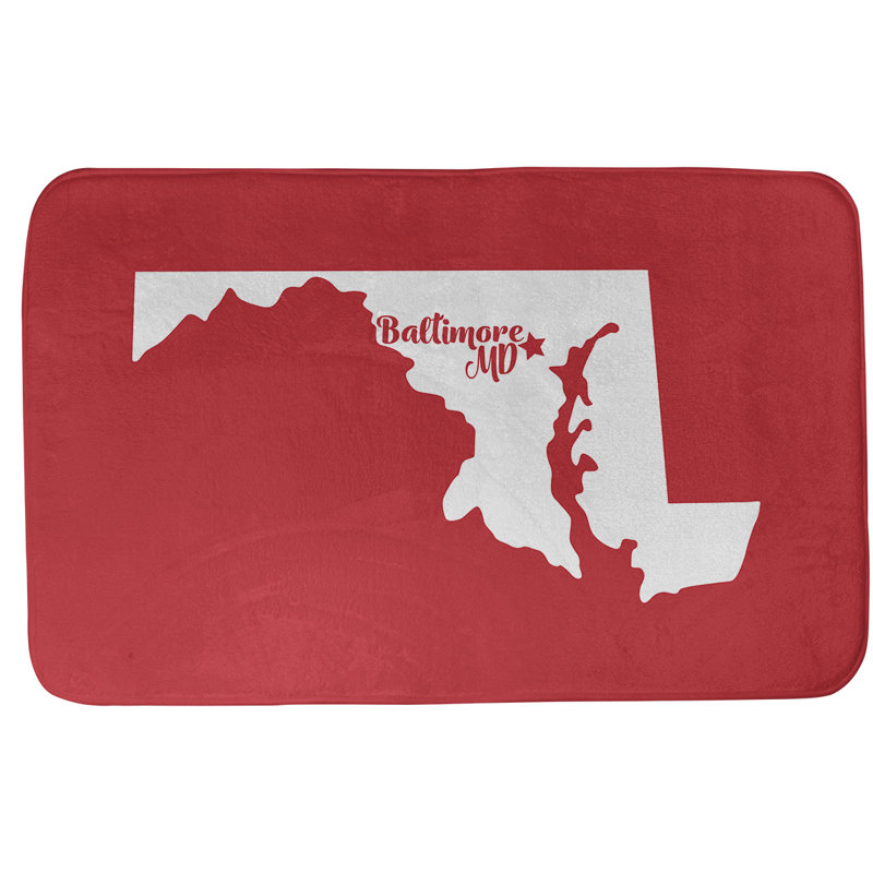 Tapis de salle de bain baltimore maryland, l 21 po x L 34 po, Rouge