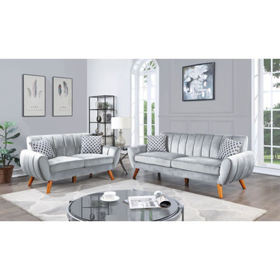 Modern Sofa SOFA SET 2PC SET  Faux Leather