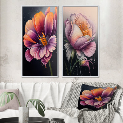 " Blooming Gerbera Daisy Flowers " 2 - Pieces
