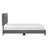 1Pc Platform Bed Velvet Upholstered Adjustable Height Headboard Button Tufted Solid Wood Bedroom Furniture-427770103