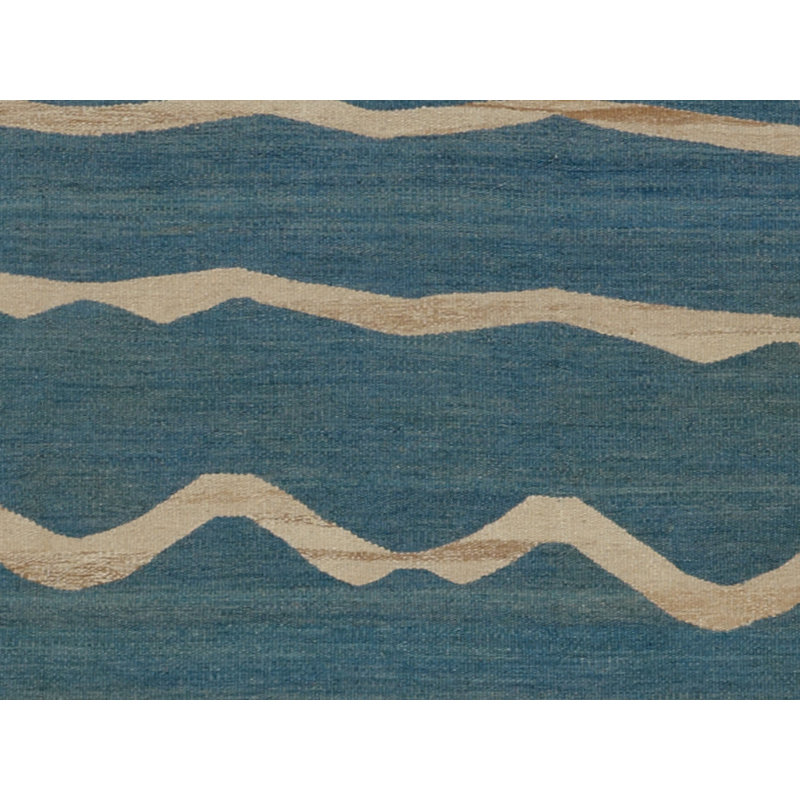 Tapis bleu handwoven à tissage plat