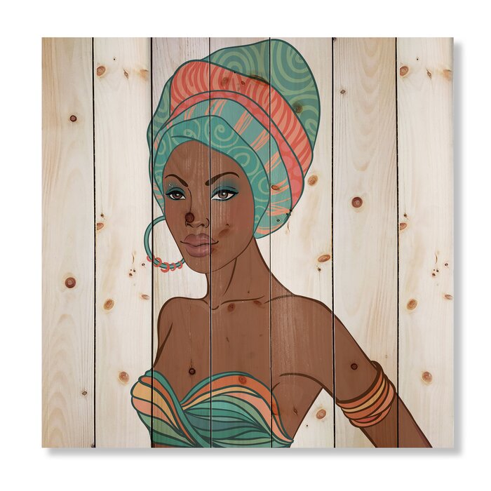 Bless international African American Woman With Earring And Turban On ...