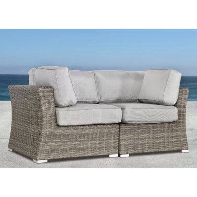 Fully Assembled 66" Outdoor Wicker Loveseat With Cushions