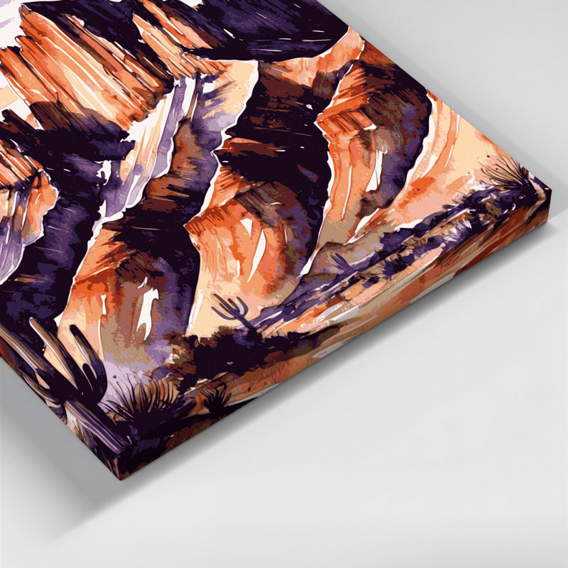 Art mural sur toile mauve Southwestern, H 20 po x l 24 po