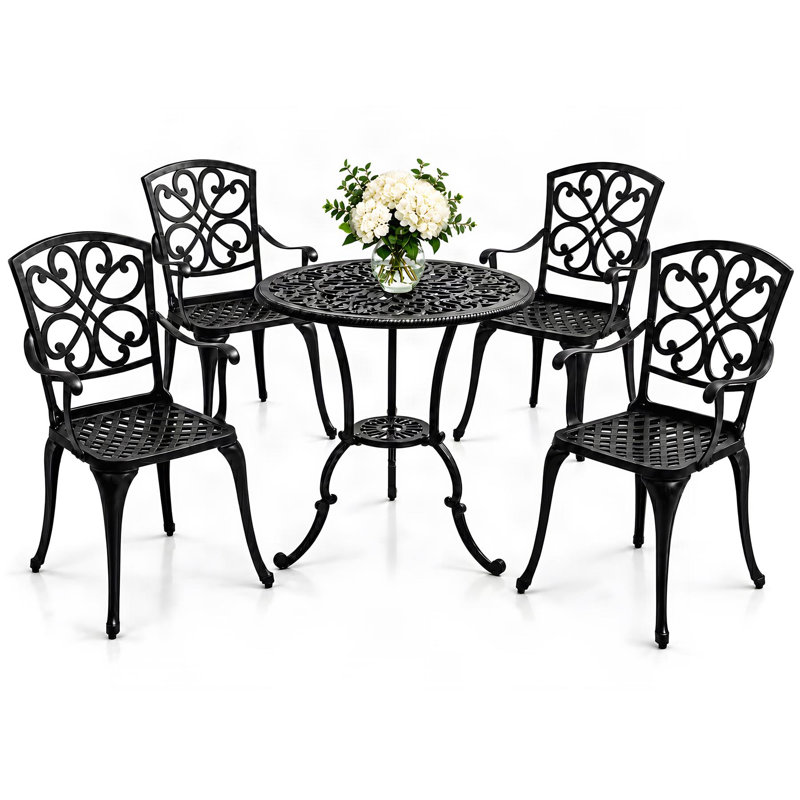 Centurion VIVALDI Black 5-Piece Aluminium Garden Bistro Set