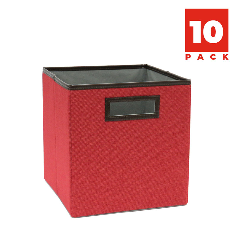 Premium Cubeicals Fabric Storage Bin, 10-pk, Red, 10