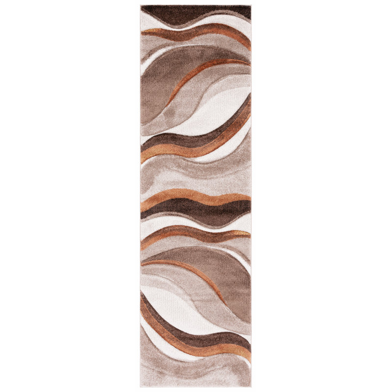 Ducor Abstract Beige/Brown Area Rug, Runner 2'3" x 20'